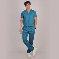 Pro-fit Peacock Blue Vneck Men scrubs