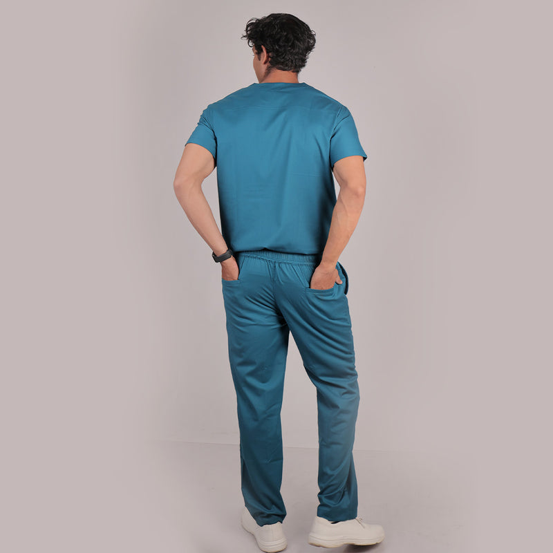 Pro-fit Peacock Blue Vneck Men scrubs