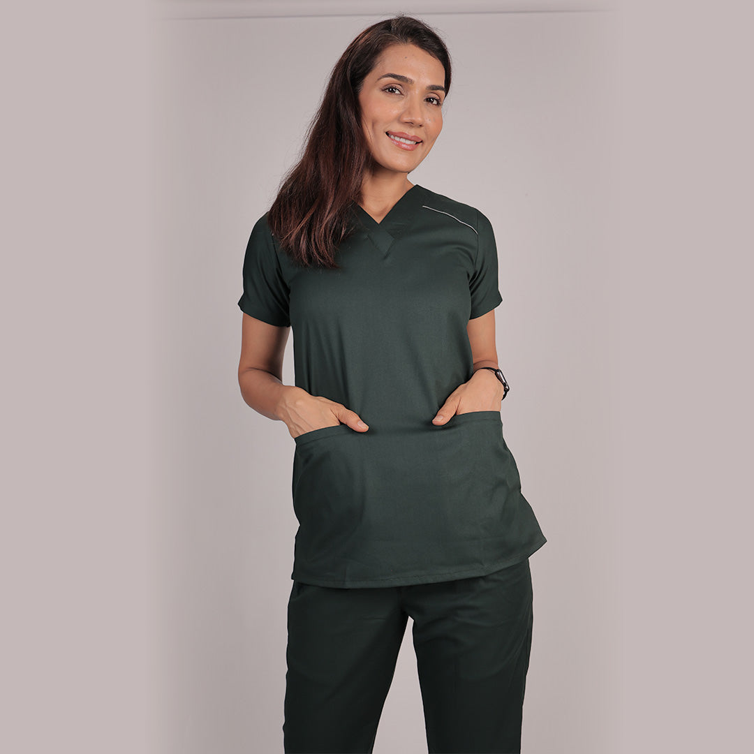 Pro-fit Nature Green Vneck Women scrubs