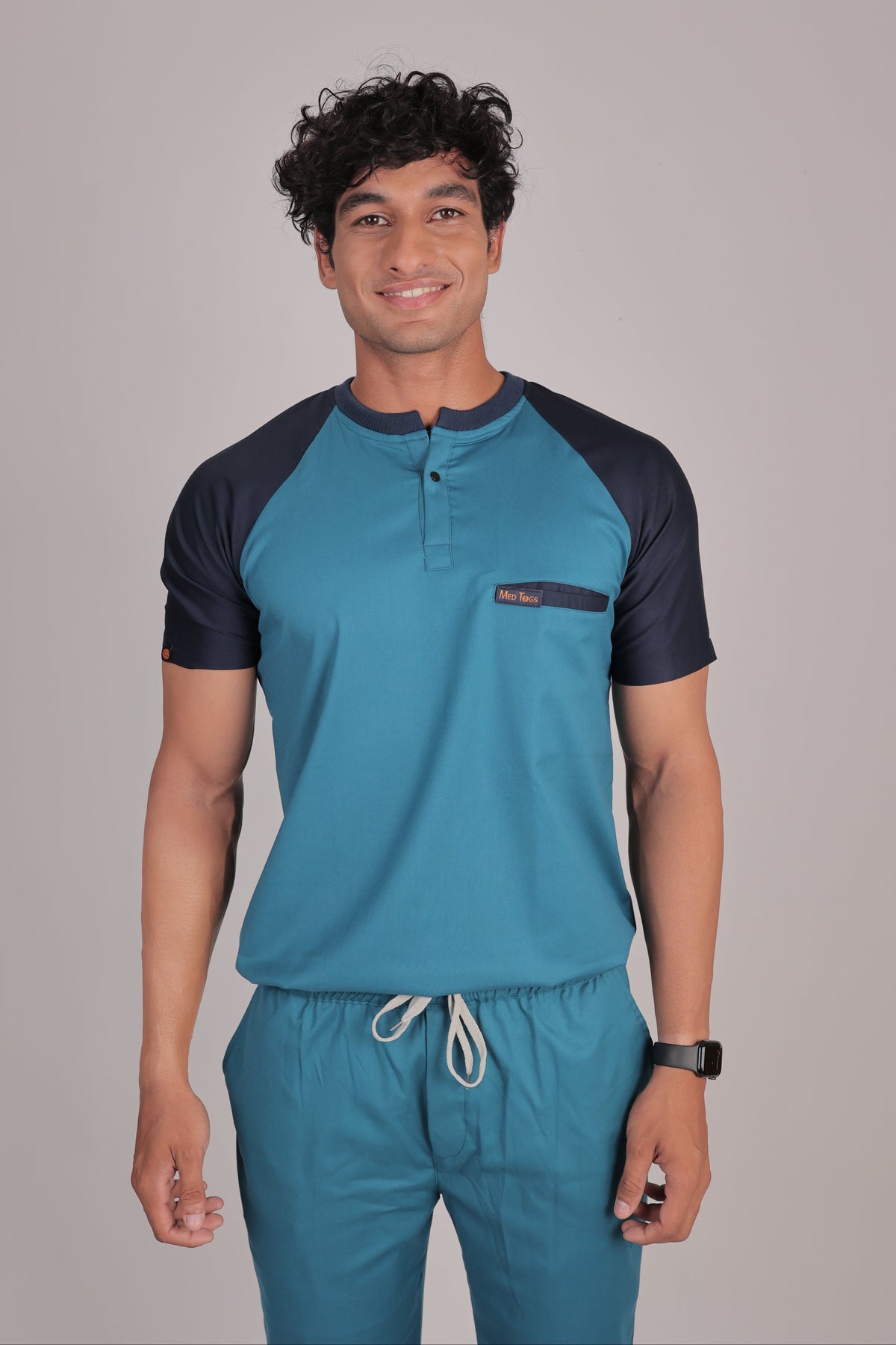 Pro-fit Peacock Blue Navy Dual Scrubs