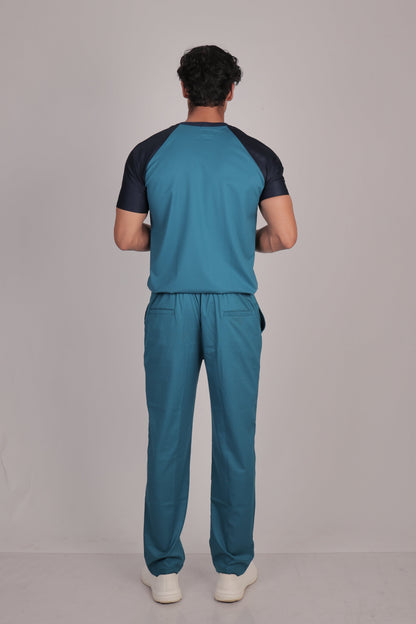 Pro-fit Peacock Blue Navy Dual Scrubs
