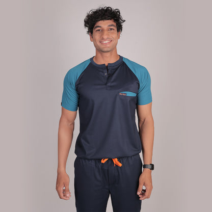 Pro-fit Navy and Peacock Blue Dual Scrubs