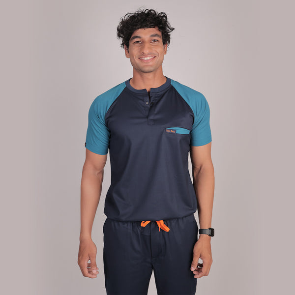 Pro-fit Navy and Peacock Blue Dual Scrubs