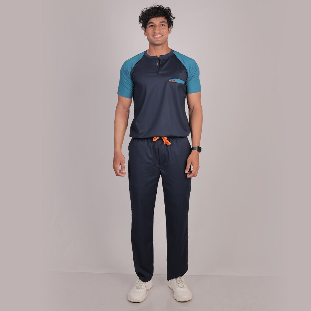 Pro-fit Navy and Peacock Blue Dual Scrubs