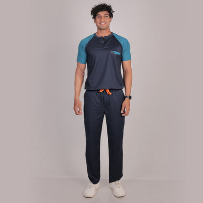 Pro-fit Navy and Peacock Blue Dual Scrubs