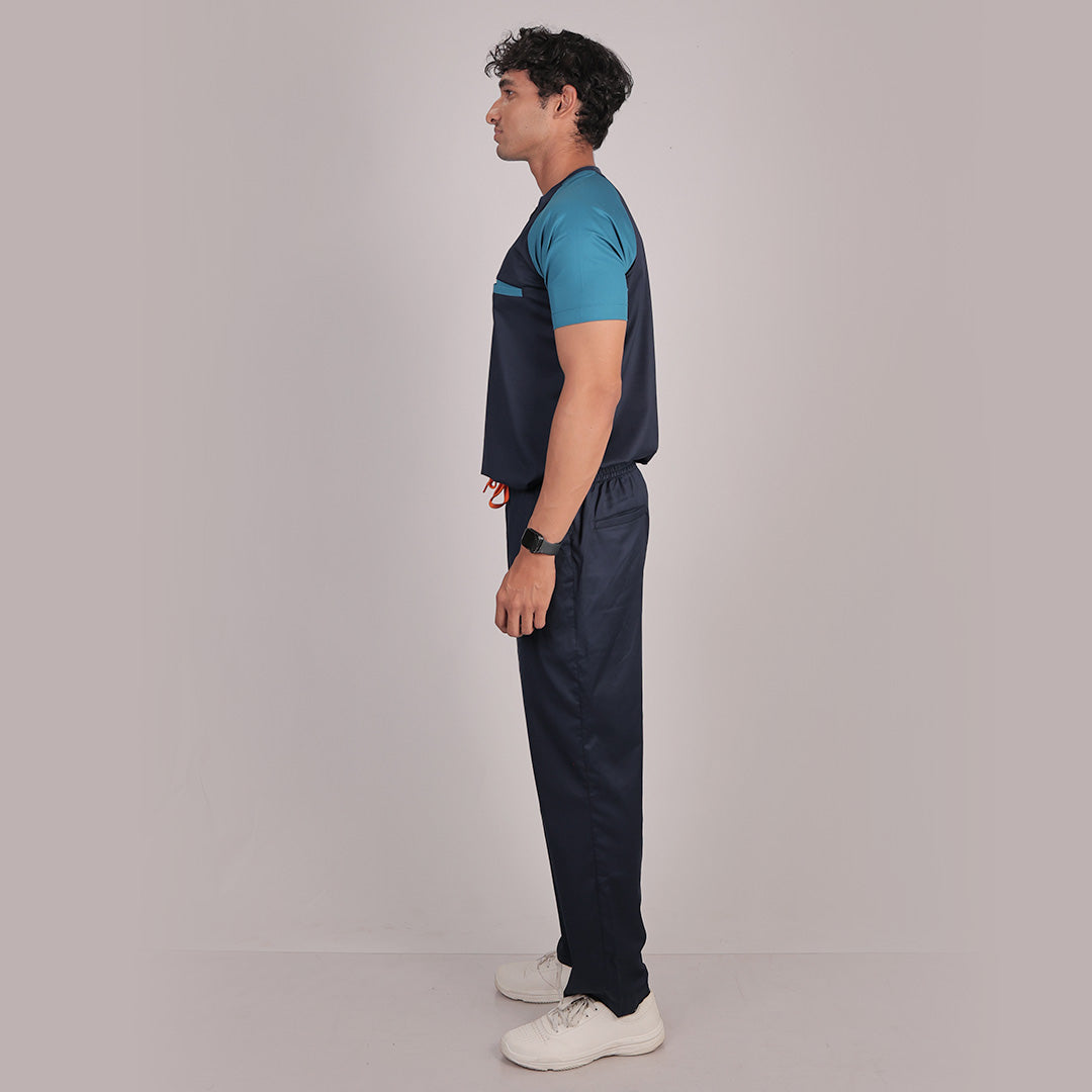Pro-fit Navy and Peacock Blue Dual Scrubs
