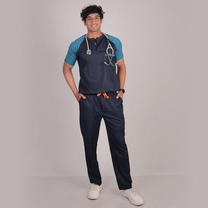 Pro-fit Navy and Peacock Blue Dual Scrubs