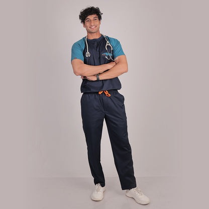Pro-fit Navy and Peacock Blue Dual Scrubs