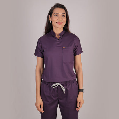 Pro-fit Regal Purple Highneck Women scrubs