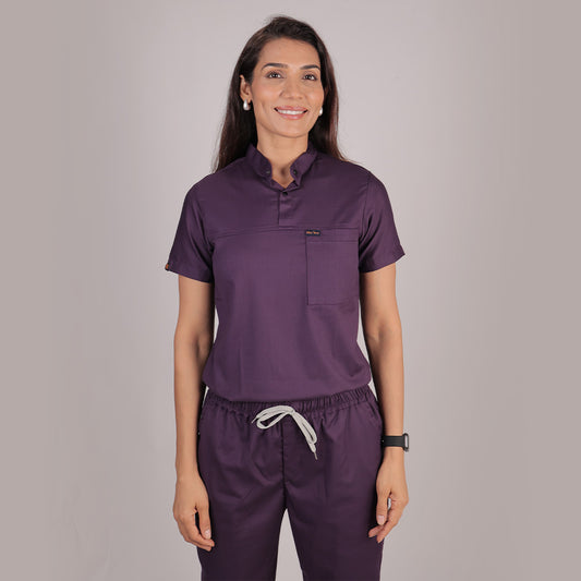 Pro-fit Regal Purple Highneck Women scrubs