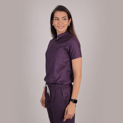 Pro-fit Regal Purple Highneck Women scrubs