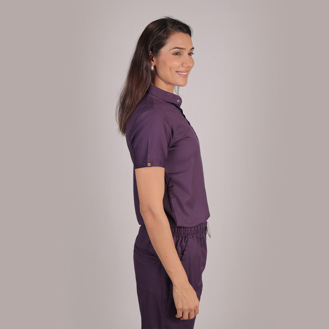 Pro-fit Regal Purple Highneck Women scrubs