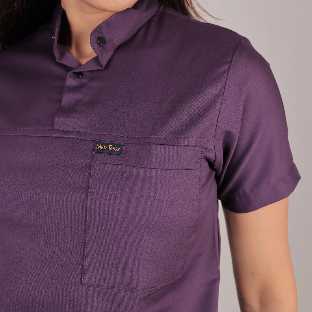 Pro-fit Regal Purple Highneck Women scrubs