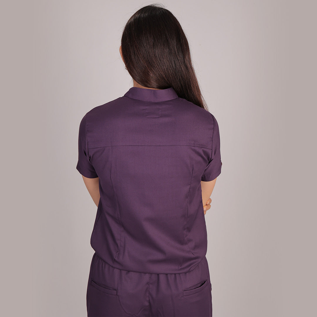 Pro-fit Regal Purple Highneck Women scrubs