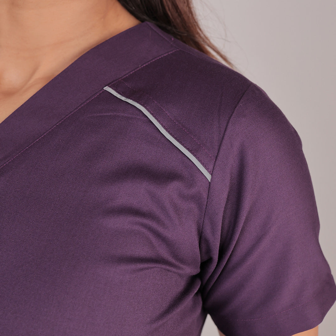 Pro-fit Regal Purple Vneck Women scrubs