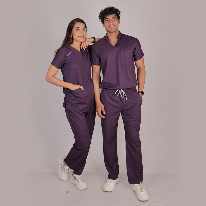 Pro-fit Regal Purple Vneck Women scrubs