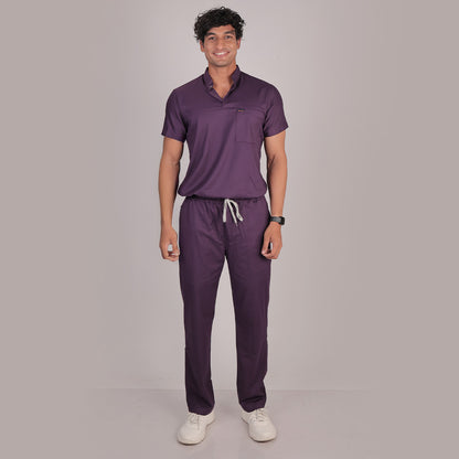 Pro-fit Regal Purple High Neck Men scrubs