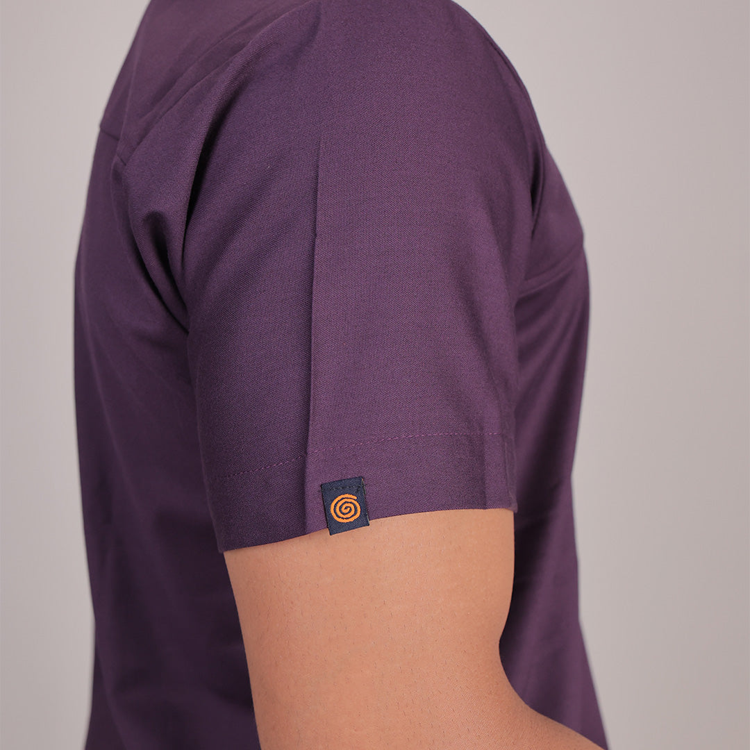 Pro-fit Regal Purple High Neck Men scrubs