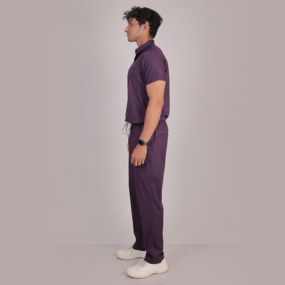 Pro-fit Regal Purple High Neck Men scrubs