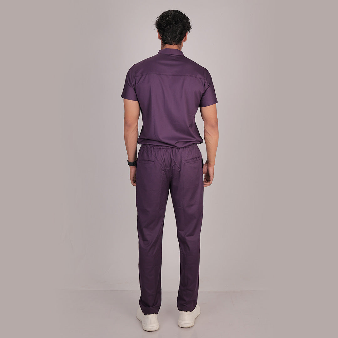 Pro-fit Regal Purple High Neck Men scrubs