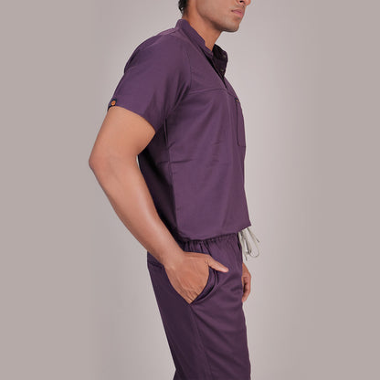 Pro-fit Regal Purple High Neck Men scrubs