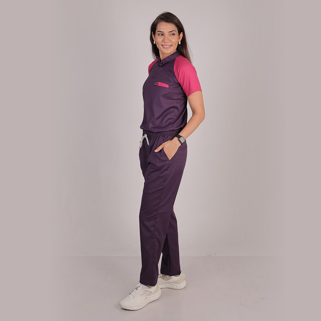 Pro-fit purple pink Dual women scrubs