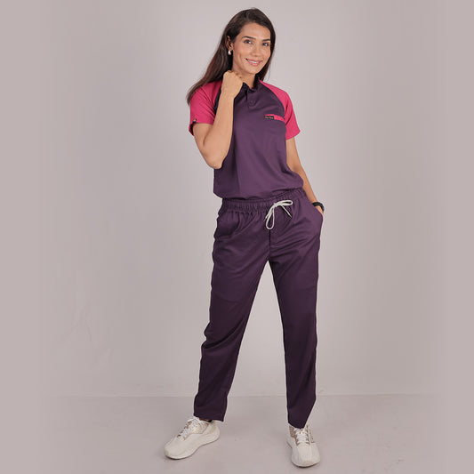 Pro-fit purple pink Dual women scrubs