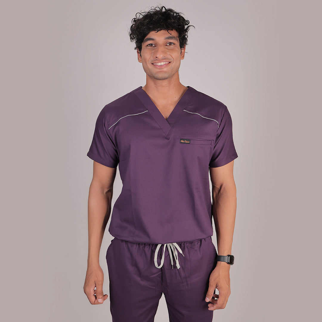 Pro-fit Regal Purple Vneck Men scrubs