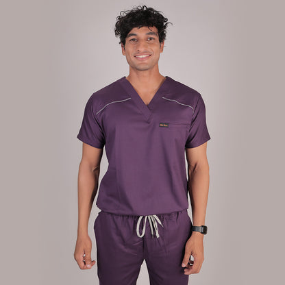 Pro-fit Regal Purple Vneck Men scrubs