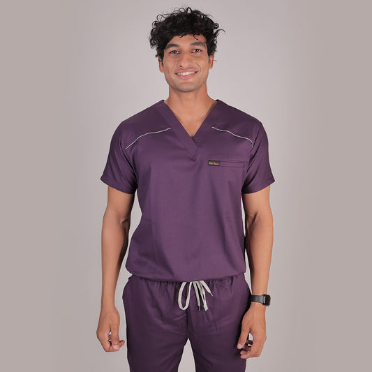 Pro-fit Regal Purple Vneck Men scrubs