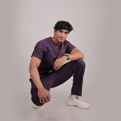 Pro-fit Regal Purple Vneck Men scrubs