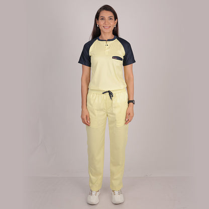Pro-fit Yellow Navy Blue Dual women scrubs