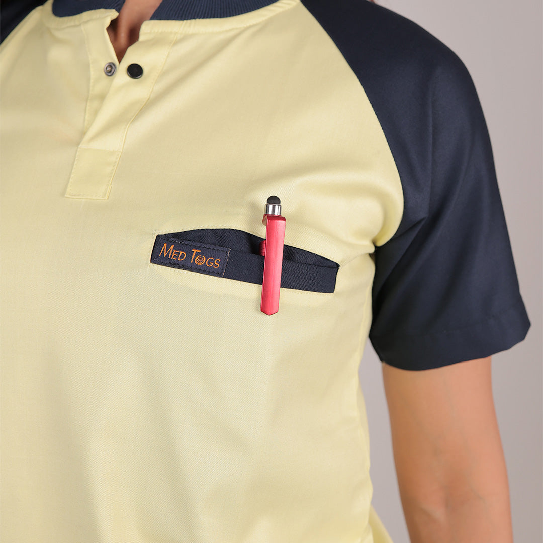 Pro-fit Yellow Navy Blue Dual women scrubs