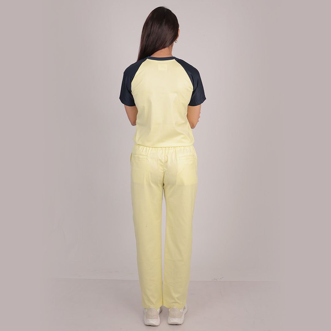 Pro-fit Yellow Navy Blue Dual women scrubs