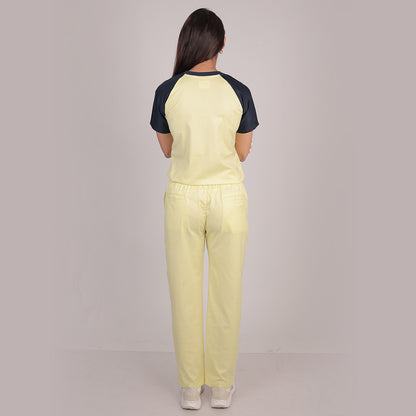 Pro-fit Yellow Navy Blue Dual women scrubs