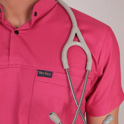 Pro-fit Mulberry pink High neck women scrubs