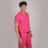 Pro-fit Mulberry Pink Vneck Men scrubs
