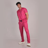 Pro-fit Mulberry Pink Vneck Men scrubs