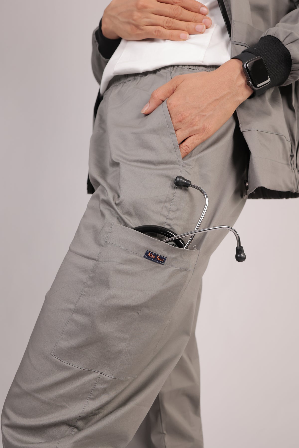 Cotton Stretchable Women Scrub Jacket and Pant Set