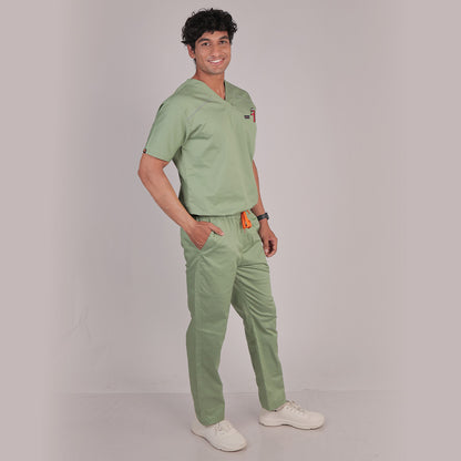 Men Theriaca Green V Neck Sretch scrubs