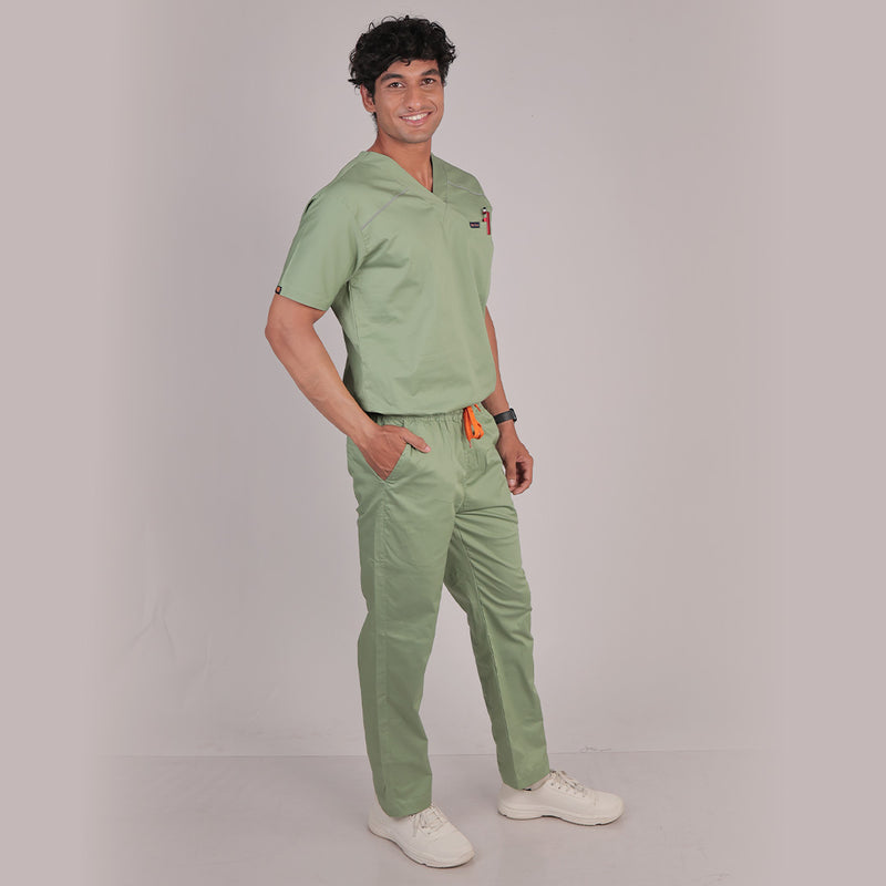 Men Theriaca Green V Neck Sretch scrubs