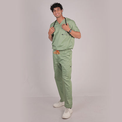Men Theriaca Green V Neck Sretch scrubs