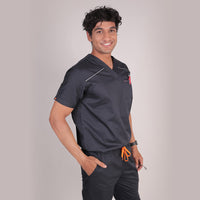 Men Schorl Black V neck Scrubs