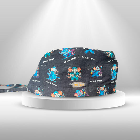 MASTANA medico black: Unisex Scrub Cap