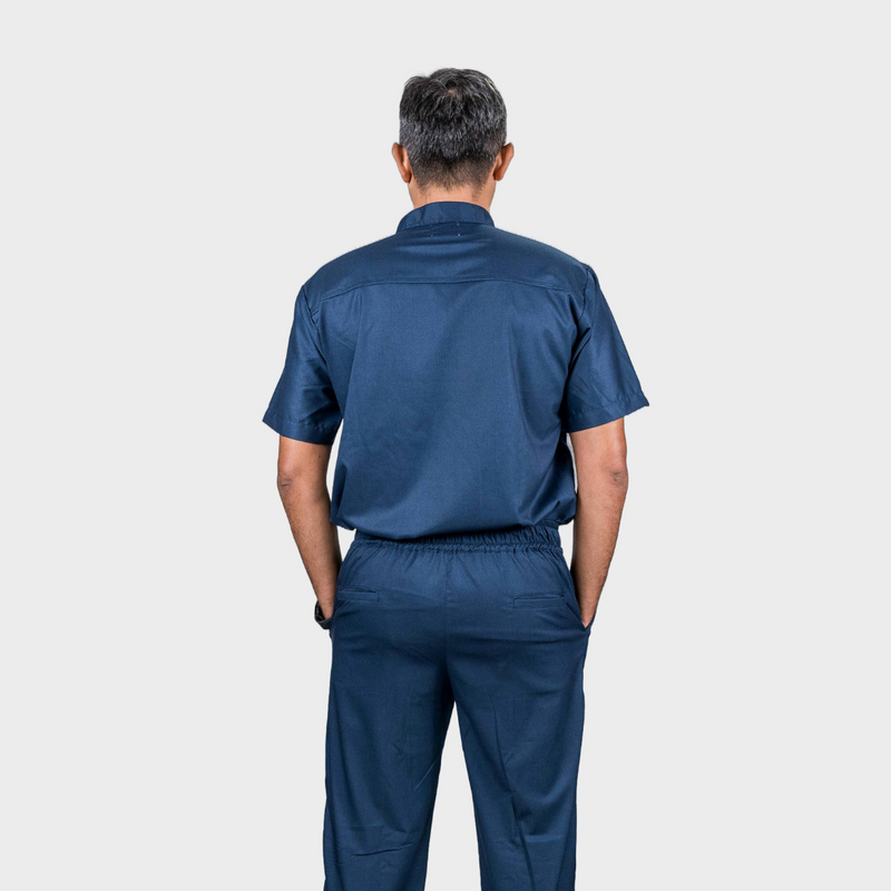 Pro-fit High neck blue scrubs