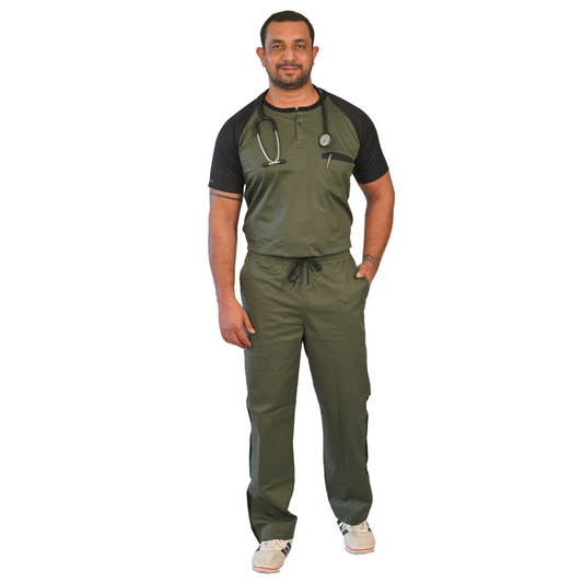 Eco Green black Dual Scrub Set (Top + Pant)