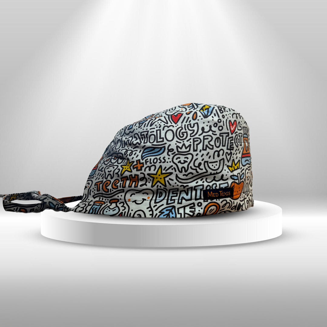 Smile On Dentist print: Unisex Scrub cap