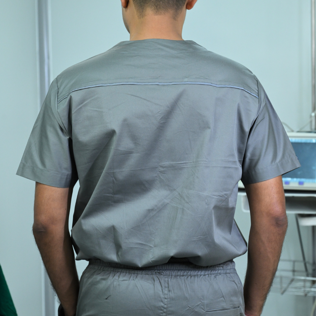 V neck doctor scrubs in cotton stretchable premium fabric for surgical OT and hospital wear 