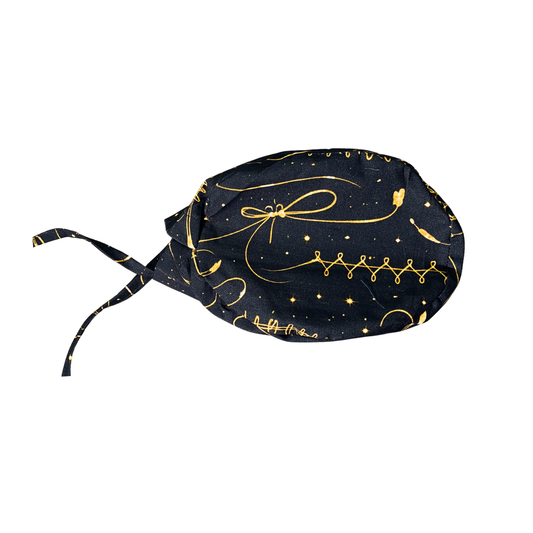 Breathable OT scrub cap with surgical sutures and stitching techniques print