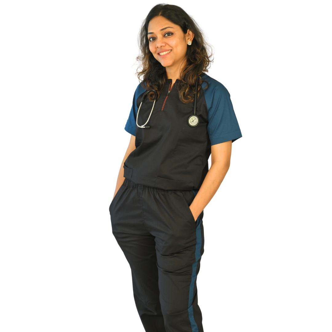 MedTogs dual colour women scrubs for doctors, surgeons and dentists